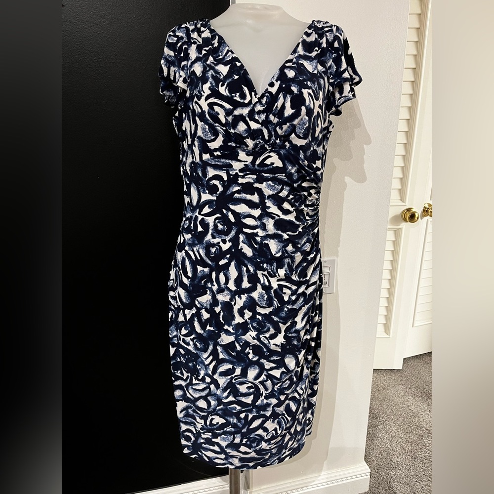 Lauren Ralph Lauren Faux Wrap Sheath Dress Size 12